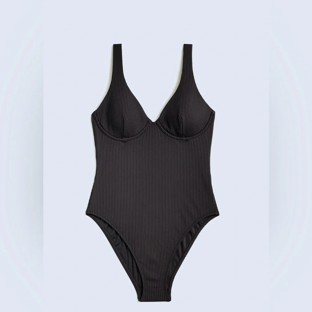 NWT Madewell Ribbed Underwire Open-back One Piece Suit
